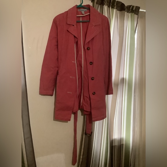 Old navy maternity coral trench coat small - Picture 8 of 16